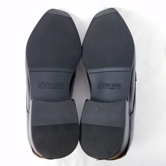 Stacy Adams Mens Loafers Shoes 10 M Black Leather - Picture 7 of 8